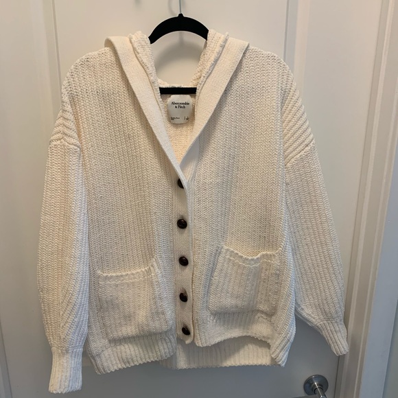 Chenille Knit Hooded Cardigan 